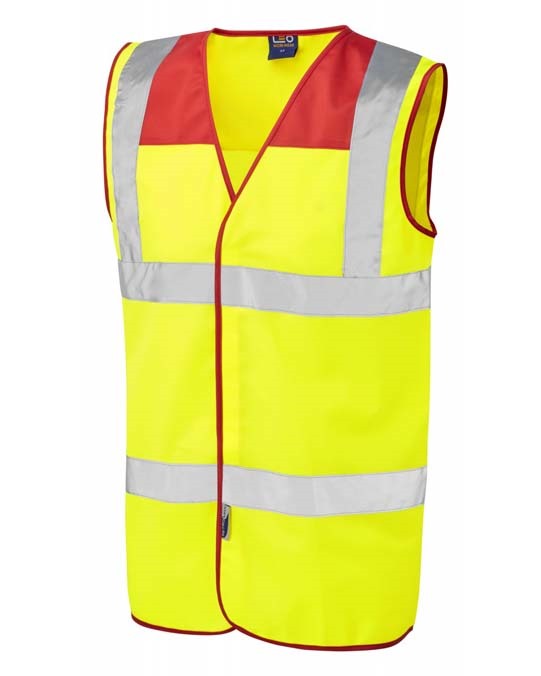 BRADWORTHY Leo EcoViz Red Yoke Waistcoat
